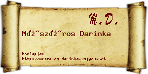 Mészáros Darinka névjegykártya